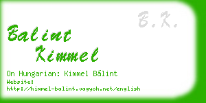 balint kimmel business card