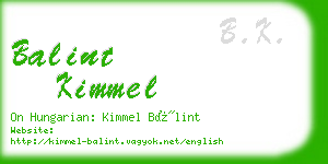 balint kimmel business card